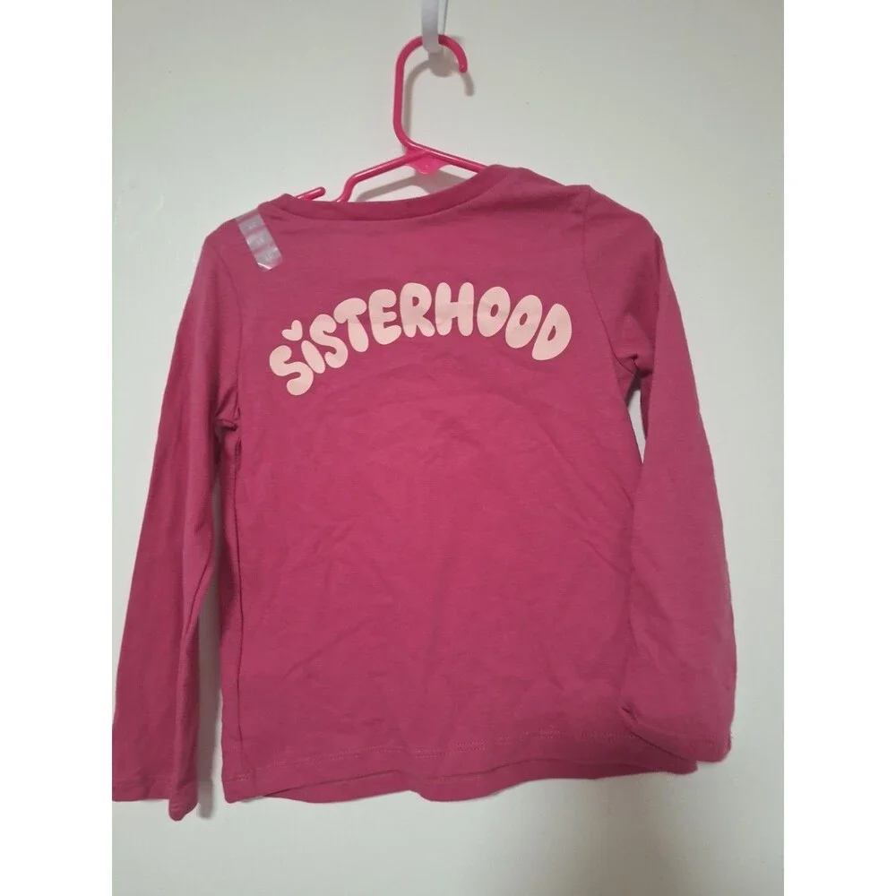 Carter's Girls 5T Pink Long Sleeve Sister Heart Graphic Tee NWT